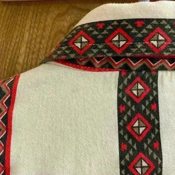 Vintage Old El Paso Tribal Aztec WESTERN Striped Shirt Long Sleeve Button Down - Picture 15 of 15